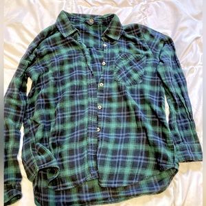 Dark green and black flannel